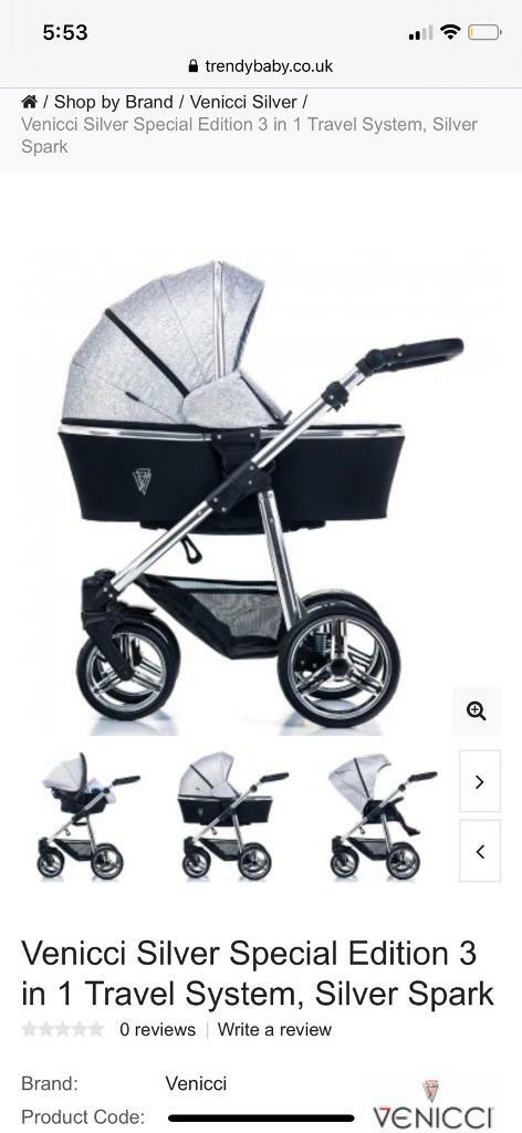 venicci silver sparkle pram